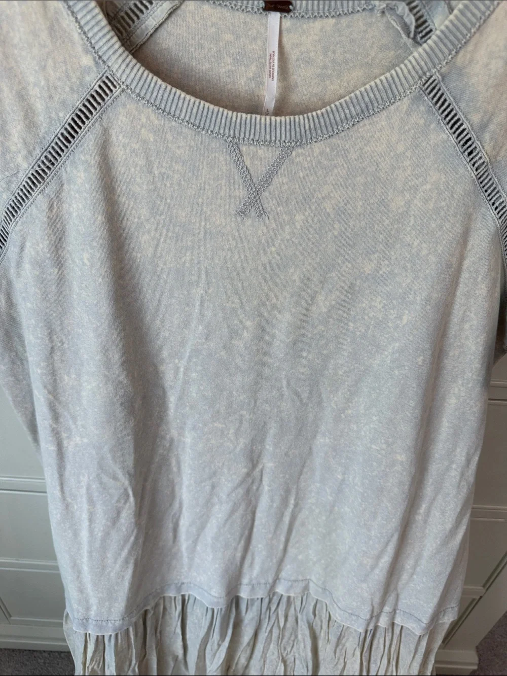 Free People Light Beige Tiered Short-Sleeve Maxi Dress - Picture 3 of 9